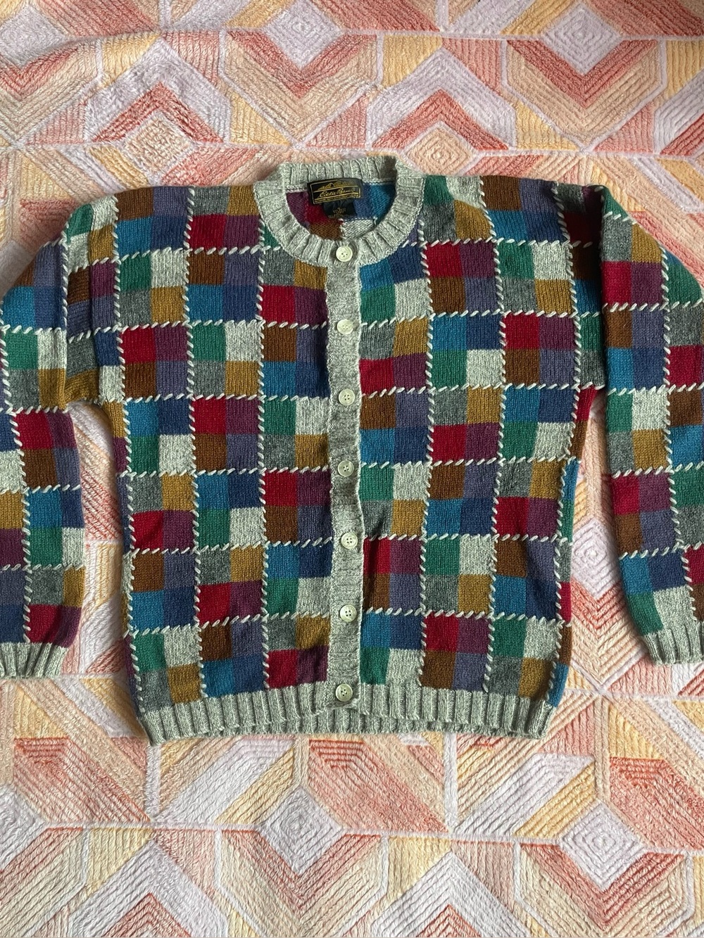 Eddie Bauer Vintage Patchwork Cardigan